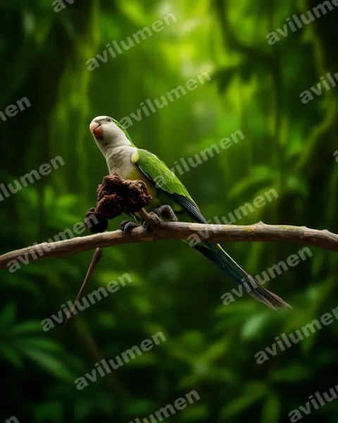 Illustration Réaliste : Myiopsitta luchsi (Conure des rochers)