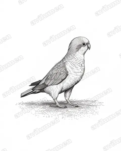 Ink illustration: Myiopsitta monachus (Monk Parakeet)