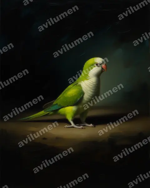 Oil illustration: Myiopsitta monachus (Monk Parakeet)