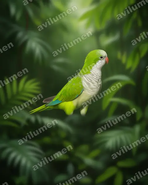 Realistic illustration: Myiopsitta monachus (Monk Parakeet)