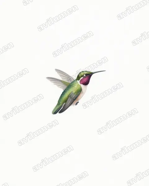 Watercolor illustration: Myrmia micrura (Short-tailed woodstar)