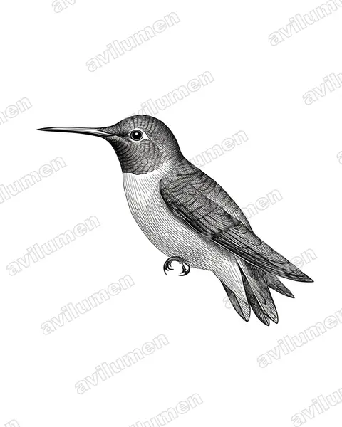 Ink illustration: Myrmia micrura (Short-tailed woodstar)