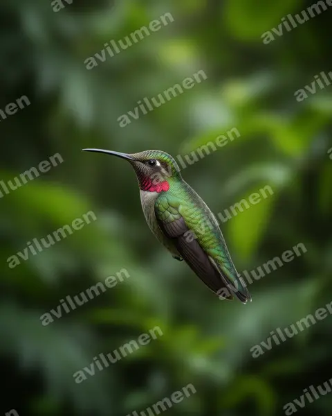 Realistic illustration: Myrmia micrura (Short-tailed woodstar)