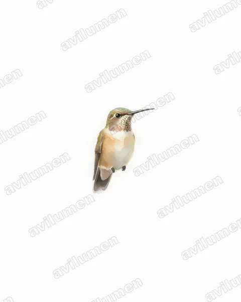 Illustration Aquarelle : Myrtis fanny (Colibri de Fanny)