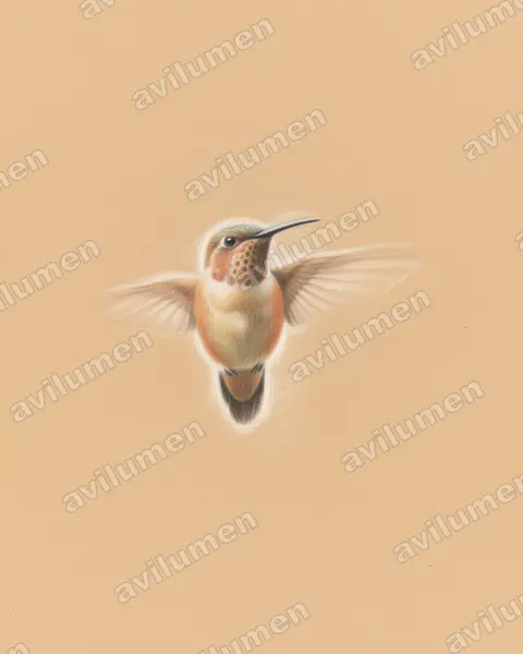 Illustration Crayon de couleur : Myrtis fanny (Colibri de Fanny)
