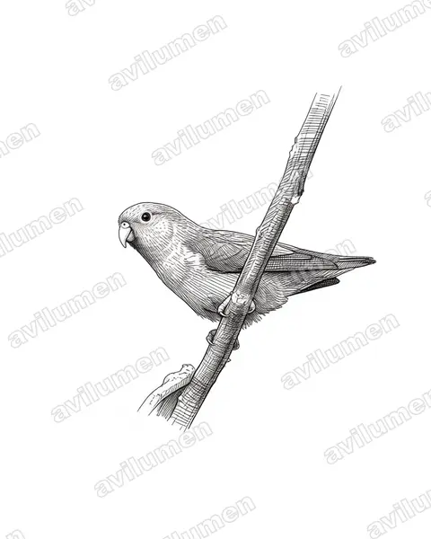 Ink illustration: Nannopsittaca dachilleae (Manu Parrotlet)
