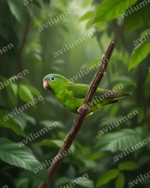 Realistic illustration: Nannopsittaca dachilleae (Manu Parrotlet)