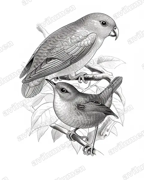 Ink illustration: Nannopsittaca panychlora (Tepui Parrotlet)