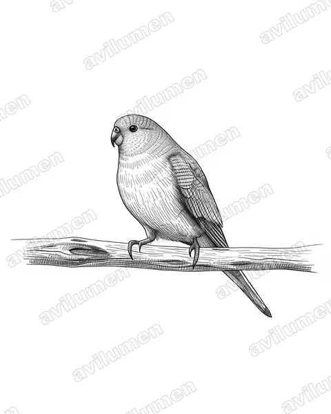 Ilustración en Tinta: Neophema chrysogaster (Periquito ventrinaranja)