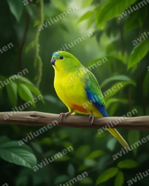 Ilustración en Realista: Neophema chrysogaster (Periquito ventrinaranja)
