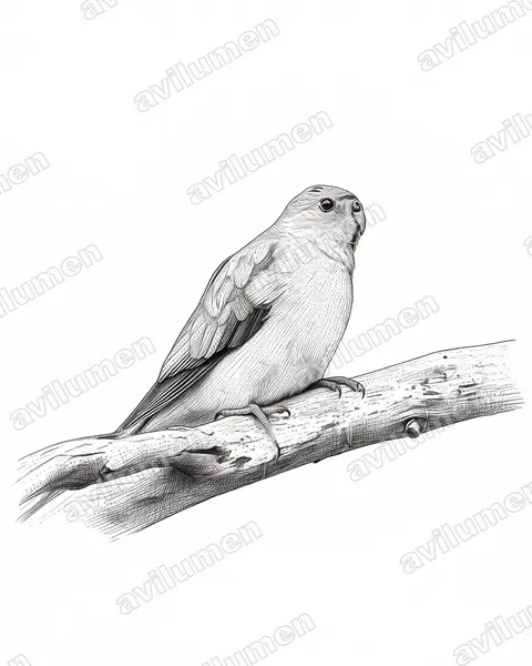Illustration im Stil Tusche: Feinsittich (Neophema chrysostoma)
