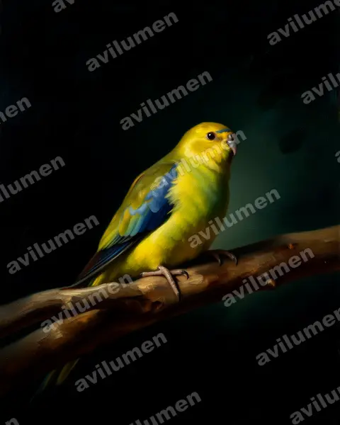 Illustration im Stil Öl: Feinsittich (Neophema chrysostoma)