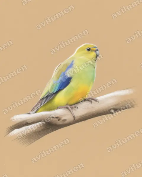 Illustration im Stil Buntstift: Feinsittich (Neophema chrysostoma)