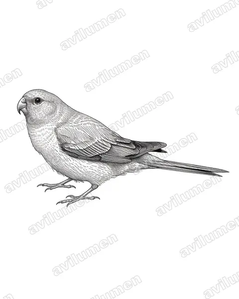 Illustration Encre : Neophema petrophila (Perruche des rochers)