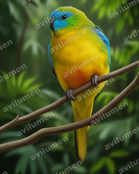 Ilustración en Realista: Neophema pulchella (Periquito turquesa)