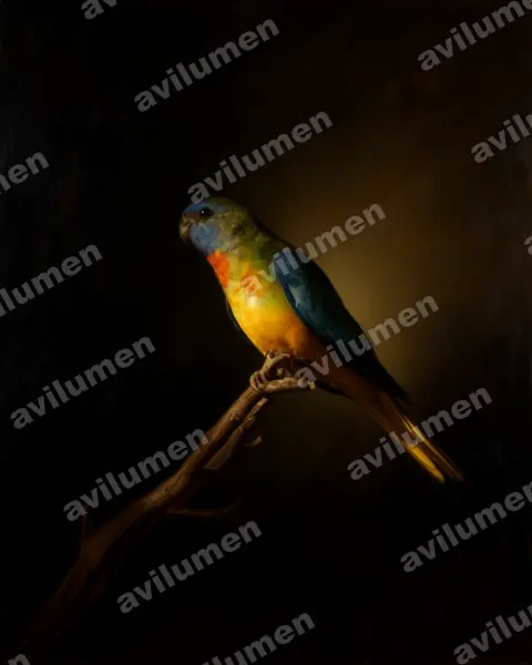 红胁鹦鹉（Neophema splendida）的油画插画