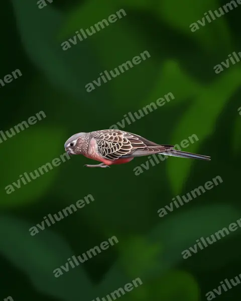伯基氏鸚鵡（Neopsephotus bourkii）的写实插画