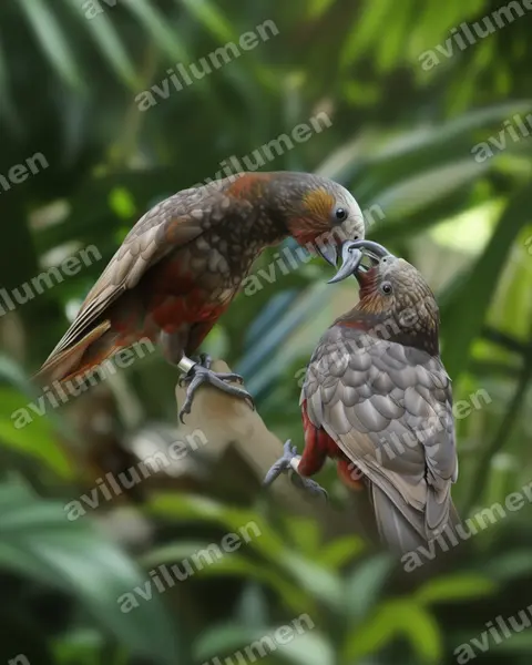 Illustration Réaliste : Nestor meridionalis (Nestor superbe)