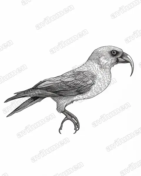 Illustration Encre : Nestor productus (Nestor de Norfolk)