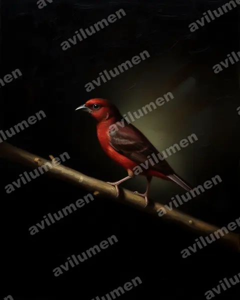 Illustration Huile : Nigrita bicolor (Nigrette à ventre roux)