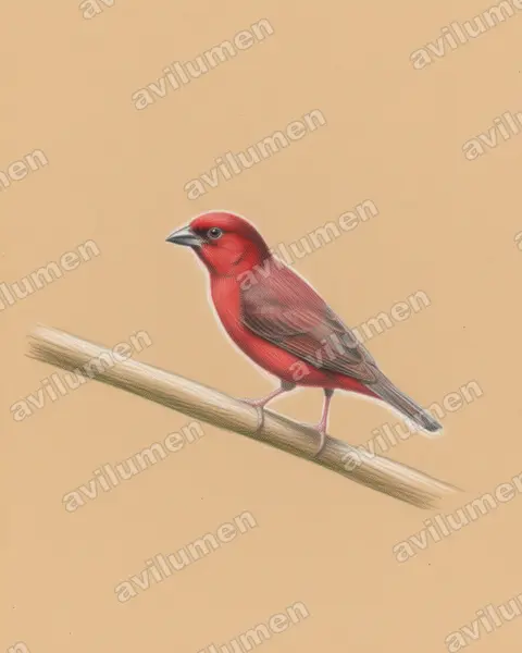 Illustration Crayon de couleur : Nigrita bicolor (Nigrette à ventre roux)