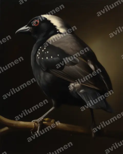 Ilustración en Óleo: Nigrita canicapillus (Nigrita canicapilla)