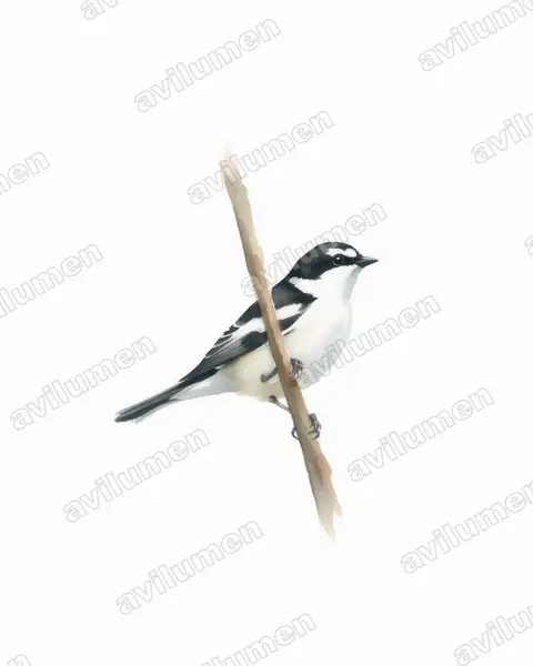 Ilustración en Acuarela: Nigrita fusconotus (Nigrita fusconota)