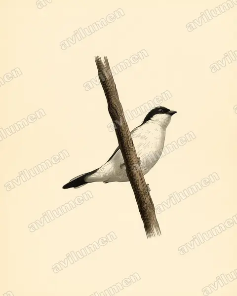 Ilustración en Lámina antigua: Nigrita fusconotus (Nigrita fusconota)
