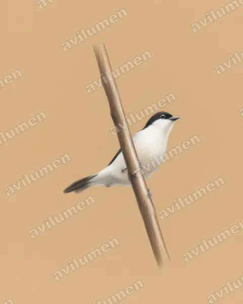 Ilustración en Lápiz de color: Nigrita fusconotus (Nigrita fusconota)