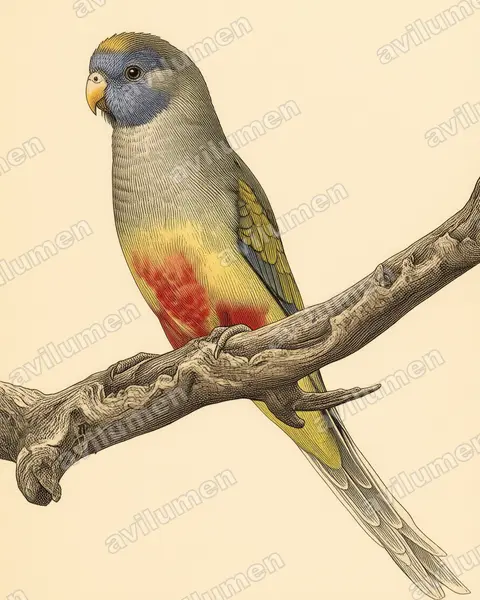 Vintage plate illustration: Northiella haematogaster (Eastern Bluebonnet)