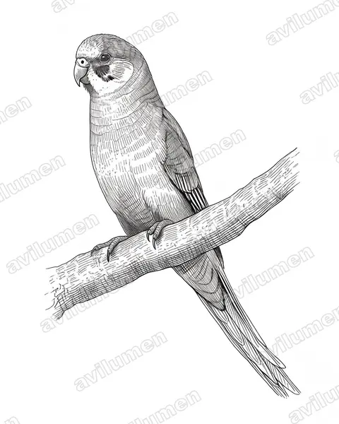 Ink illustration: Northiella haematogaster (Eastern Bluebonnet)