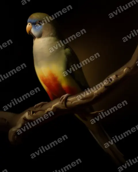 Oil illustration: Northiella haematogaster (Eastern Bluebonnet)