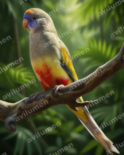 Realistic illustration: Northiella haematogaster (Eastern Bluebonnet)