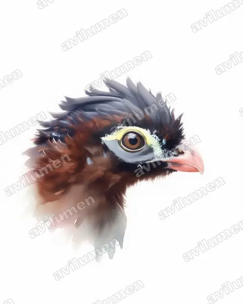 Watercolor illustration: Nothocrax urumutum (Nocturnal Curassow)