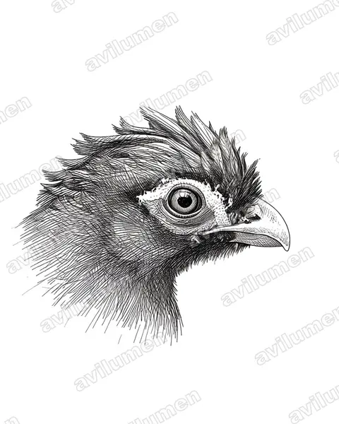Ink illustration: Nothocrax urumutum (Nocturnal Curassow)