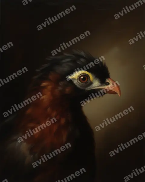 Oil illustration: Nothocrax urumutum (Nocturnal Curassow)