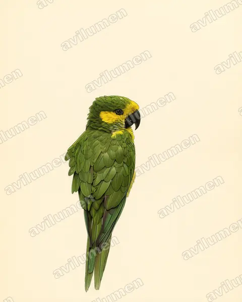 Illustration Planche ancienne : Ognorhynchus icterotis (Conure à joues d'or)