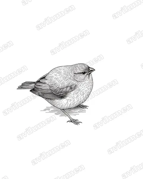 Ilustración en Tinta: Oreostruthus fuliginosus (Diamante montano)