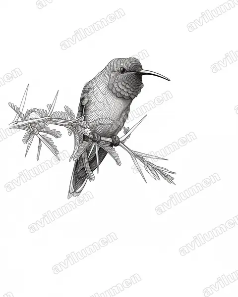 Ilustración en Tinta: Oreotrochilus adela (Colibrí de Cochabamba)