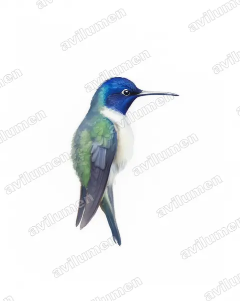 Watercolor illustration: Oreotrochilus chimborazo (Ecuadorian Hillstar)