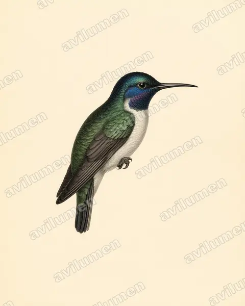 Vintage plate illustration: Oreotrochilus chimborazo (Ecuadorian Hillstar)