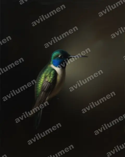 Oil illustration: Oreotrochilus chimborazo (Ecuadorian Hillstar)