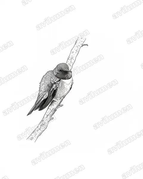 Ilustración en Tinta: Oreotrochilus cyanolaemus (Estrella de garganta azul)
