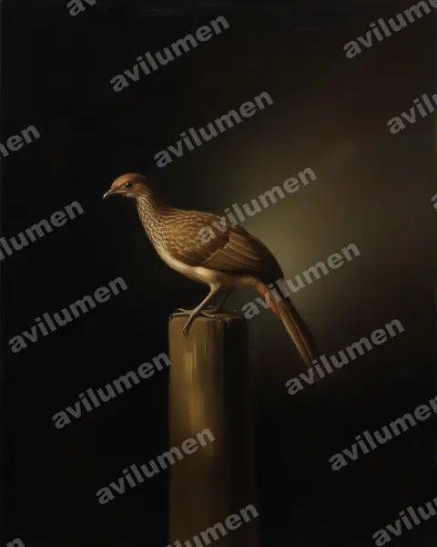 东巴西小冠雉(Ortalis araucuan)的油画插画