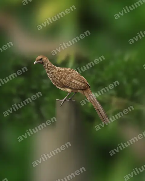 东巴西小冠雉(Ortalis araucuan)的写实插画