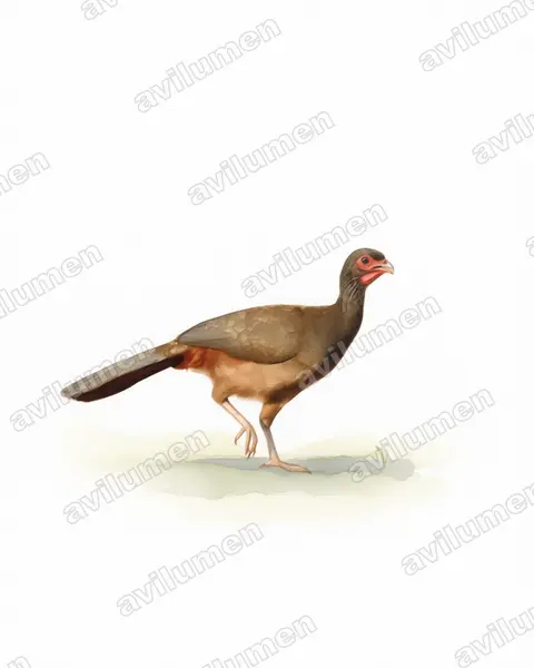 Watercolor illustration: Ortalis canicollis (Chaco Chachalaca)