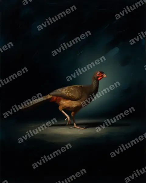 Oil illustration: Ortalis canicollis (Chaco Chachalaca)
