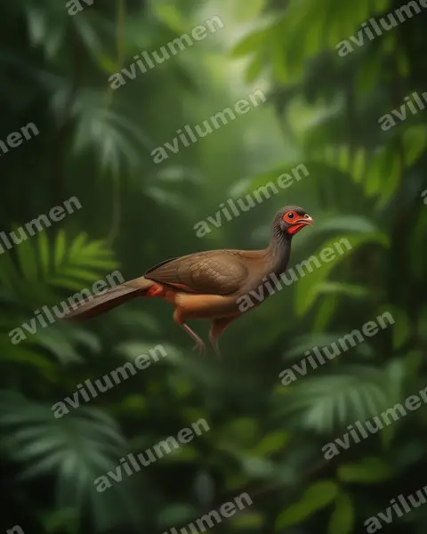 Realistic illustration: Ortalis canicollis (Chaco Chachalaca)