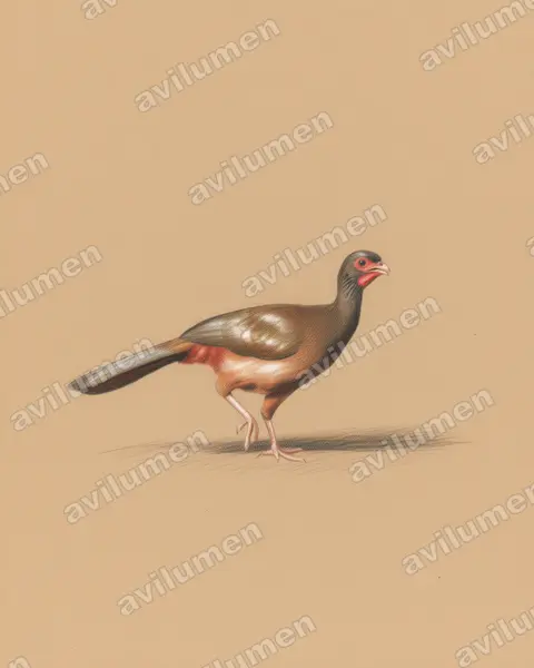 Colored pencil illustration: Ortalis canicollis (Chaco Chachalaca)