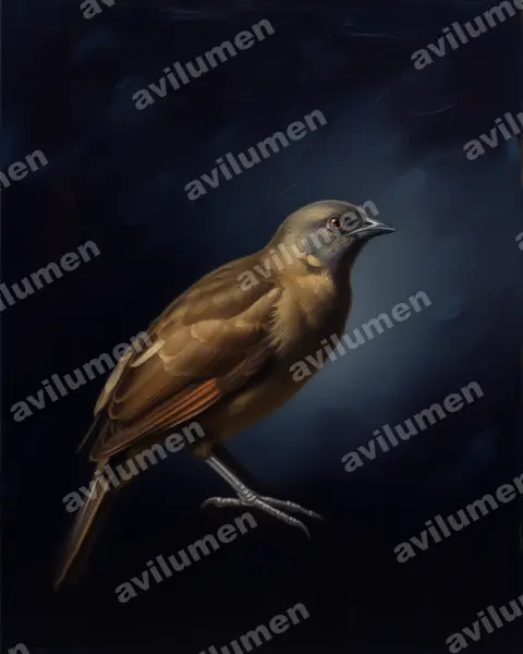 Illustration Huile : Ortalis cinereiceps (Ortalide à tête grise)